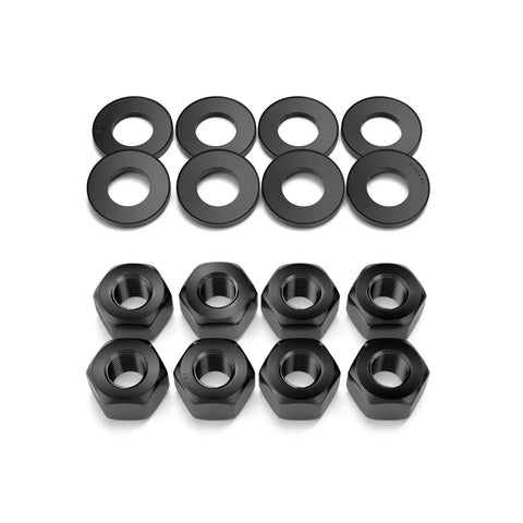 Black washers and nuts set for Beefed Up Black Extended Leaf Spring U Bolts 10 Inch By 2.75 Inch Heavy Duty Ideal For Chevy Silverado