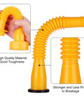 Replacement Gas Spout Kit For Easy Pouring And Leak Prevention, Flexible Gas Tank Nozzle With Built In Seal, close-up of yellow spout