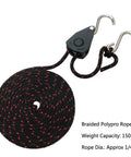 Heavy Duty Rope Tie Downs 1 Quarter Inch By 10 Feet With Adjustable Ratchet Pulleys 2-Pack For Kayak Canoe Camping Boating Gear