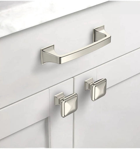 30 Pack One And A Quarter Inch Brushed Satin Nickel Cabinet Knobs For Kitchen Cabinets Dressers And Drawers Zinc Hardware Durable Easy Install Modern Pulls Solid Value on white cabinets