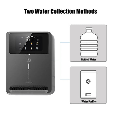 Wall Mounted Hot Water Dispenser With Child Lock And Five Precise Temperature Controls, showing two water collection methods