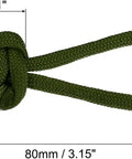 Dimensions of hand-woven paracord handle from 5 Pack Olive Green Universal Zipper Pull Replacement Kit Set With Nylon And Metal Zipper Fixers