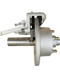10 Inch Mechanical Disc Brake Trailer Hub And Stub Half Axle Set With Sealed Bearings 5 On 114.3mm Bolt Pattern Pair side view with brake assembly.