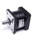 Close-up of Planetary Gearbox 6 To 1 Speed Reducer For NEMA 34 Stepper Motor 14mm Input Shaft, aluminum housing, 50 Nm torque.