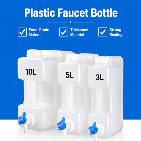 On The Go Water Container With Spigot For Outdoor And Car Use 3L 5L Or 10L Capacities Lightweight PP Water Jug For Camping Road Trips RVs And Vehicle Hydration