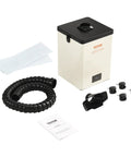 Solder Fume Extractor Pro Grade 150 Watt Power With 332 Cubic Meters Per Hour Airflow showing components and accessories