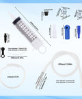 Components of Brake Bleeder Kit With Syringe Hose And Tubing For Motorcycle And Car Maintenance, Brake Fluid Bleeding Tool Set