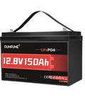 12V 150Ah LiFePO4 Deep Cycle Battery For Solar RV Marine Camping And Off Grid Use With 100A BMS Low Temp Protection