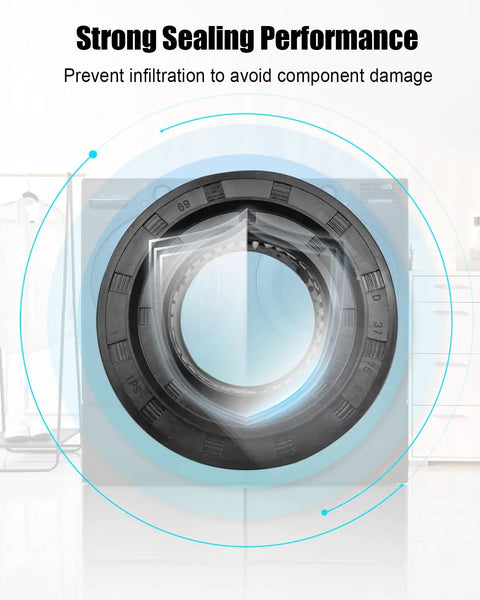 Heavy Duty Bearing And Seal Replacement Kit For LG Front Load Washers WM3170 WM3370 WM3485 rubber seal showing strong sealing performance.