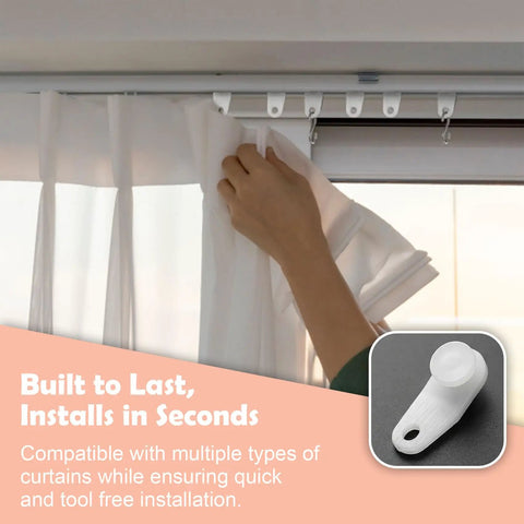 40 Pc Curtain Track Gliders White Plastic Slider Hooks For Window Curtains Easy Glide Lightweight Rail Sliders Traverse Rod Replacement Parts For Kitchen Bedroom And Bathroom, white gliders on curtain track