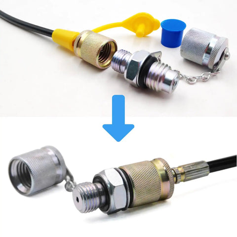 Heavy Duty Hydraulic Test Coupling Kit With Sealing Threads For Hose Fittings And Oil Measuring Tool NPT One Quarter Inch Built To Last Adapter Set For Pneumatic And Hydraulic Systems, carbon steel adapters