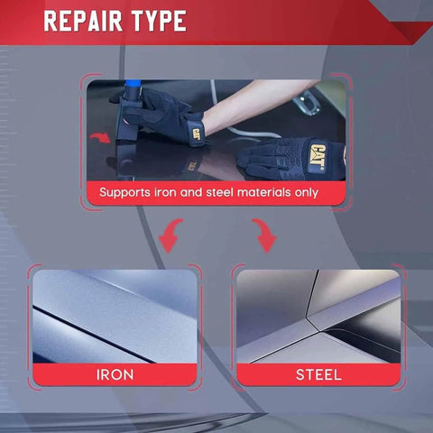 Powerful 1000W Paintless Dent Repair Tool with Magnetic Induction for iron and steel materials, showing repair process.