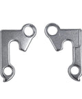 Derailleur Hanger 2 Replacement For ATIDH0021 Dropout, Silver Aluminum Alloy, showing front and back view of the tail hook