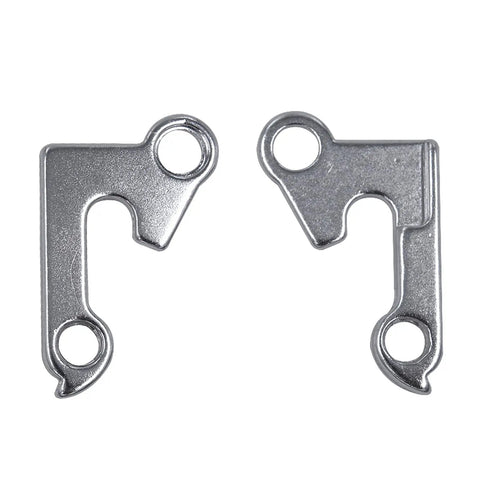 Derailleur Hanger 2 Replacement For ATIDH0021 Dropout, Silver Aluminum Alloy, showing front and back view of the tail hook