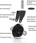 Diagram of heavy duty rubber chair casters 3 inch replacement wheels with 10mm stem parts, highlighting features and materials.