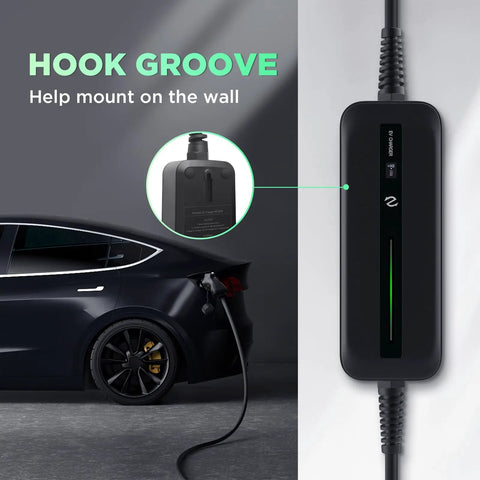 Portable Level 1 EV Charger With 20ft Cable For 110V Outlets On The Go Home Charging Station SAE J1772 NEMA 5 15P Lightweight 5.5 Pounds