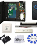 One Door Proximity RFID Access Control System With 600 Lb Magnetic Lock 110V Power USB Enroll Reader Push To Exit Button