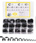 500 Piece Circlips Assortment Kit For DIY And Auto Projects Featuring E Clips And C Clips External Retaining Rings Snap Opening Rings M1.2 To M15 Heavy Duty Carbon Steel Durable Retaining Ring Set, assorted sizes with tweezers