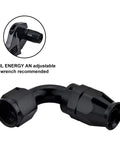 10AN PTFE Hose End Fitting 90 Degree Black For PTFE Fuel Line Only, aluminum 6061, wrench tool recommendation