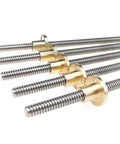 Lead Screw T30x6 With Brass Nut 30mm Stainless Steel Threaded Rod 6mm Pitch Trapezoidal Screw For 3D Printers And CNC Machines
