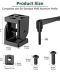 Two Pack 4040 Aluminum Angle Connector Joint With 180 Degree Rotation Hinge And Adjustable Clamp Lever For Quick, Easy, Flexible Aluminum Profile Assembly System, 40mm black parts