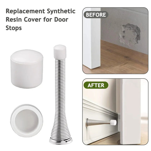 Door Stop Rubber Tip Replacements 0.39 Inch Universal Fit Bumper Tips And Caps For Door Wall Protection Durable Non Scratch Rubber White Finish 20 Pack For Easy Home Office Use