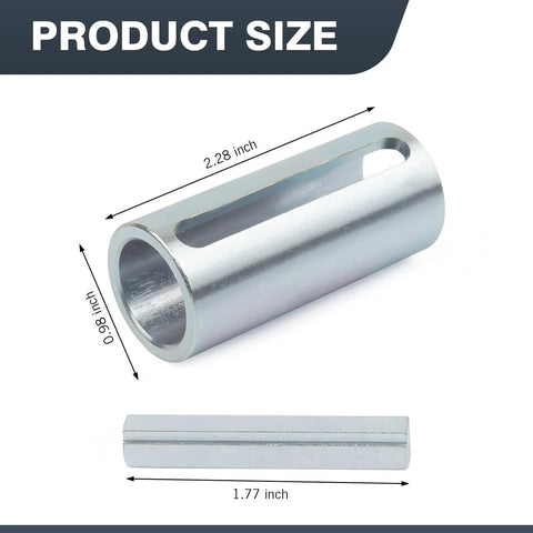 Rock Solid Stainless Steel Crank Shaft Pulley Adapter Three Quarters To One Inch Bore Reducer Bushing dimensions 2.28 x 0.98 inches.