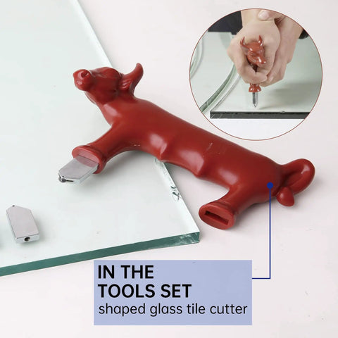 Heavy Duty Glass Cutter Set With Pistol Grip And Ergonomic Design, Frosted Iron Head, Tungsten Carbide Wheel, And Breaker Pliers, Ultra Durable Go-To Cutter Kit For Glass, Tile, And Ceramic Projects, High Performance Tool