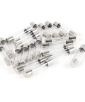 Glass fuses from Inline Fuse Holder Kit With Wire And 150 Piece Fast Blow Glass Fuses 15 Amp Ratings 0.25A to 20A, scattered on surface