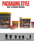Go To Lithium Grease Superkote 2000 NLGI 2 EP Grease For High Temperature Heavy Duty Use Tube 14 Oz Red Grease 10 Pack display