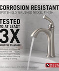 No Fuss Low Flow Brushed Nickel Single Hole Bathroom Faucet For Vanity With Push Pop Drain And Deck Plate Included in kitchen