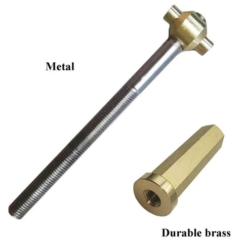 Heavy Duty Threaded Rod And Retainer Clamp Ring Knob Assembly, smooth brass knob and sturdy metal rod for pool filter use.
