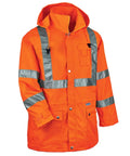 Year Round High Visibility 4 In 1 Safety Jacket With Removable Sleeves Orange ANSI Class 3 Reflective Gear with hood and pockets