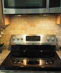 Stove and microwave setup in kitchen, ideal for 3W LED Microwave Light Bulb Replacement 120V Warm White 3000K 300 Lumen Output Energy Saving