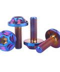 Premium Grade 5 Titanium T30 Torx Bolts For Bicycle And Motorcycle M5 X 15mm Burnt Blue showing unique angles and designs.
