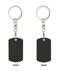 Top Shelf Gold Plated Aluminum Keychain Featuring Fresh Ribbon Grid Design Compact Rectangle Shape Rustproof Everyday Carry Daily Essential For Women And Men, showing front and back views.