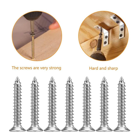 Tough As Nails Number 8 By 1 Inch 304 Stainless Steel Wood Screws 100 Piece Pack flat head screws in use for strong fastening