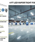 No Frills 4Ft Led Vapor Tight Light Pumping Hard 7500 Peak Lumens For Real Garage Grind installed in a parking garage.