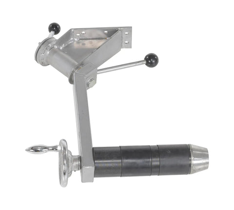 Heavy Duty Steel Reel Rotator Manual Work Positioner Attachment With Adjustable Hand Crank displayed from the side, showcasing steel construction.