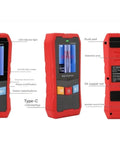 Badass Wall Scanner And Stud Finder Knocks Out Hidden Wood Studs Cables And Metal Wiring With Deep Scan Power, showing 2.4-inch screen, buttons, and LED indicator.