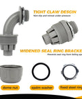 One Half Inch Liquid Tight PVC Conduit Fittings Kit With Twenty Pack Straight And 90 Degree Non Metallic Nylon 6 Connectors UL Listed Grey