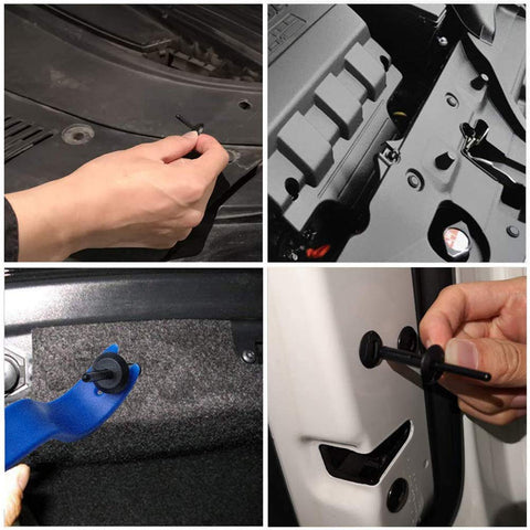 Installing 140 Piece Plastic Rivet Clip Retainer Kit on auto body parts for Jeep Wrangler, Dodge Avenger, Ford GMC Vans