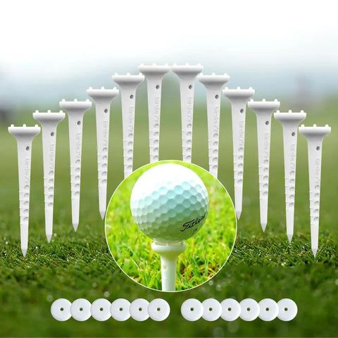 Big Easy White Golf Tees Set With 0.75 Inch Big Head 3.25 Inch Adjustable Height 6 Prong Low Friction Design Pro Grade