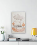 Steam Locomotive Canvas Wall Art Poster For Nursery And Living Room, Minimal Train Decor In Neutral Tones, 12x18 Inch
