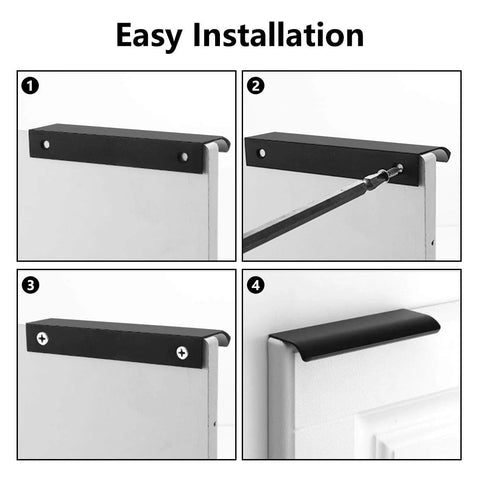 Installation guide for 12 Piece 150mm Aluminum Concealed Finger Edge Pulls For Cabinets And Drawers With Mounting Screws Black Finish