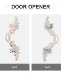 Front and back view of European Style Vintage Cabinet Pull Handles Set, Ivory White Zinc Alloy Drawer And Wardrobe Door Pulls