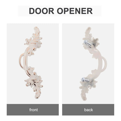 Front and back view of European Style Vintage Cabinet Pull Handles Set, Ivory White Zinc Alloy Drawer And Wardrobe Door Pulls