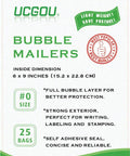 Product details of Colorful Butterfly Bubble Mailers 6x10 Inch 25 Pack Poly Padded Envelopes Self Seal Waterproof Shipping Bags.