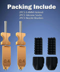 Fits AD5X 3D Printer Upgraded 0.4mm All Metal Hotend Nozzle Kit with 2 nozzles, 2 silicone socks, 2 nozzle brushes