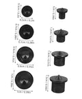 Dowel Jig Kit 8 Piece Set For Woodworking Pro Grade Portable Dowel Pins Center Transfer Plugs Taper Jig And Slot Dowel Tools For Precise Tenon Drilling DIY Carpentry And Furniture Making Essentials, black plugs with size labels